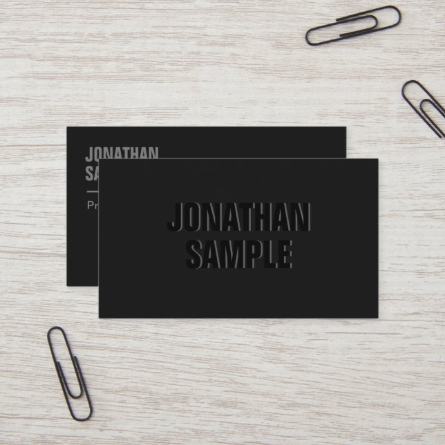 Professional Elegant Template Black & Anthracite Business Card (Front/Back In Situ)