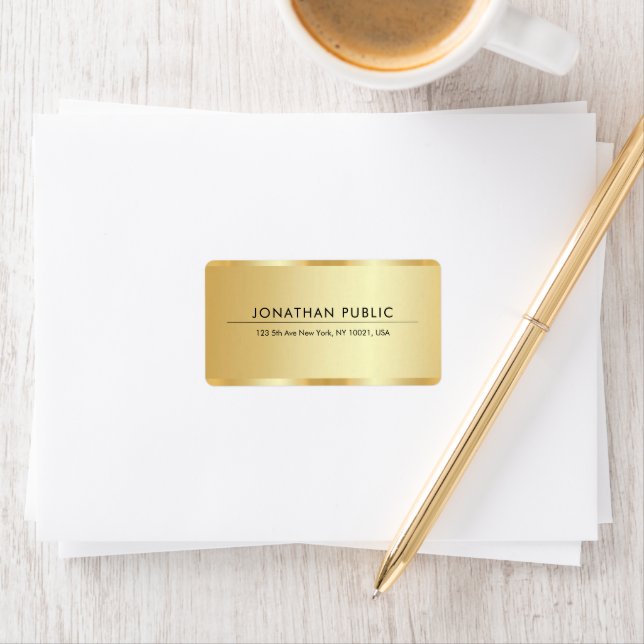 Professional Elegant Template Glam Gold Address Label (Insitu)