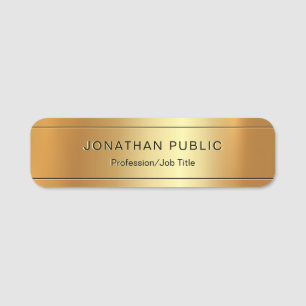 Professional Elegant Template Gold Emboss Effect Name Tag