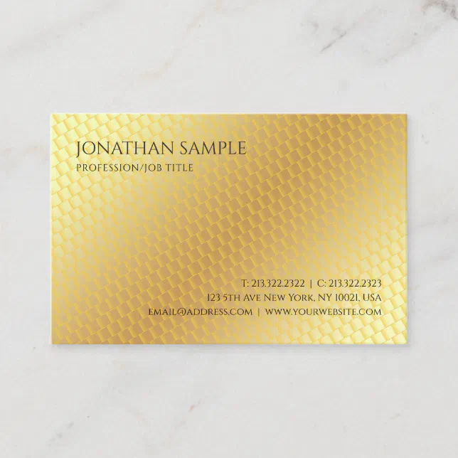 Professional Elegant Template Gold Look Modern Business Card | Zazzle