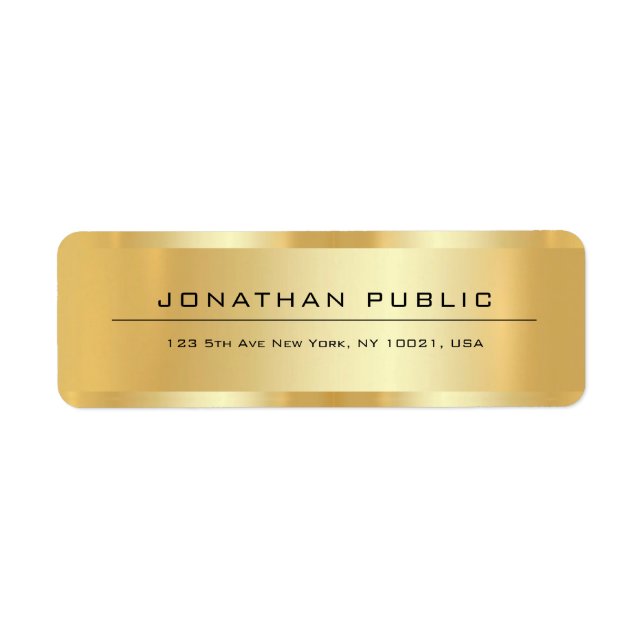 Professional Elegant Template Gold Return Address (Front)