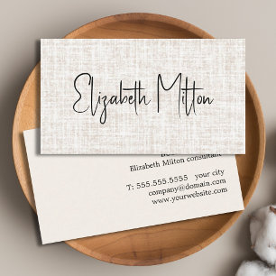 Professional Elegant Texture Beige Pastel Business Card