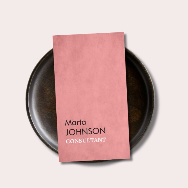 Professional Elegant Texture Pink Consultant Business Card (Creator Uploaded)