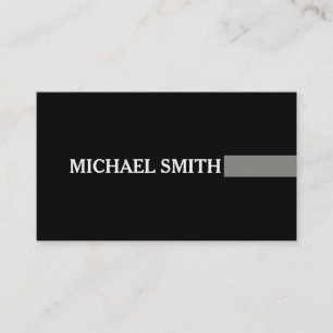 Professional Elegant Titanium Modern Plain Black Business Card