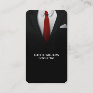 Professional Elegant Unique Modern Suit Consultant Business Card
