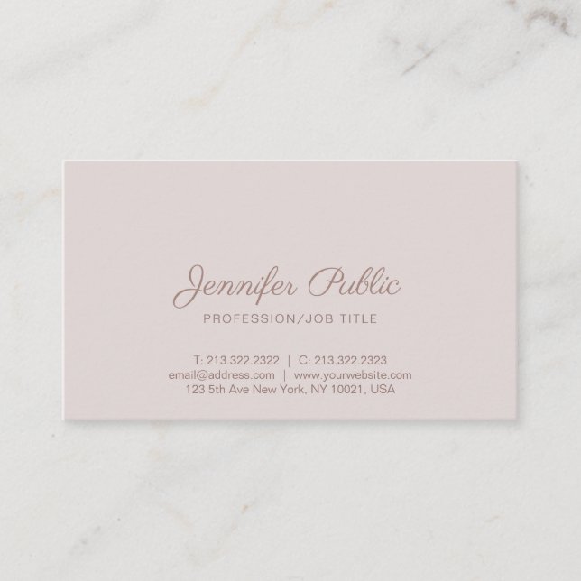 Professional Elegant Vintage Colour Sleek Plain Business Card (Front)