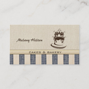 Professional elegant vintage linen cakes & bakery business card