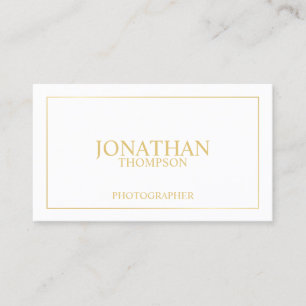 Professional Elegant White and Gold Business Card