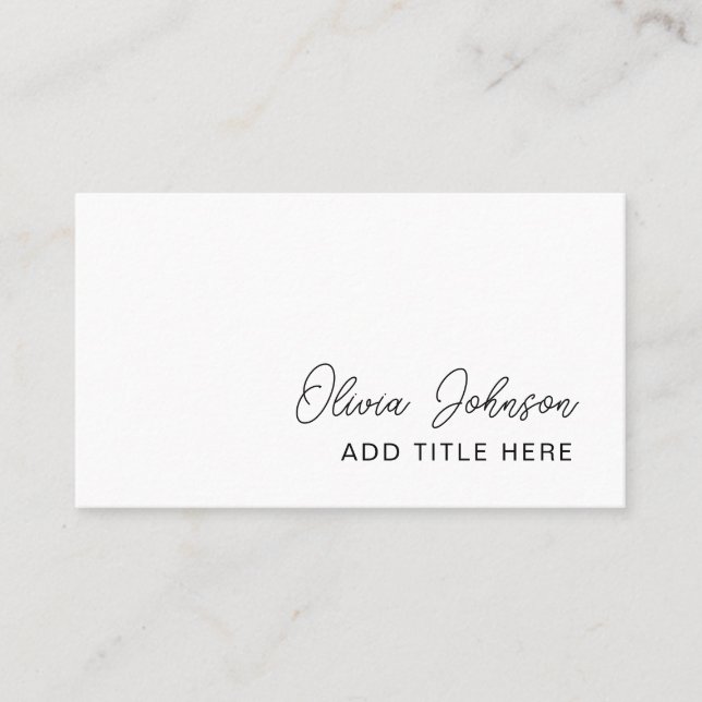 Professional Elegant White Business Card (Front)