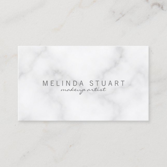 Professional Elegant White Marble Business Card (Front)