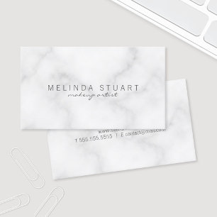 Professional Elegant White Marble Business Card