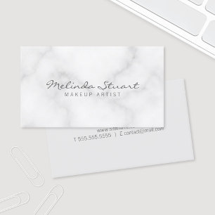 Professional Elegant White Marble Business Card