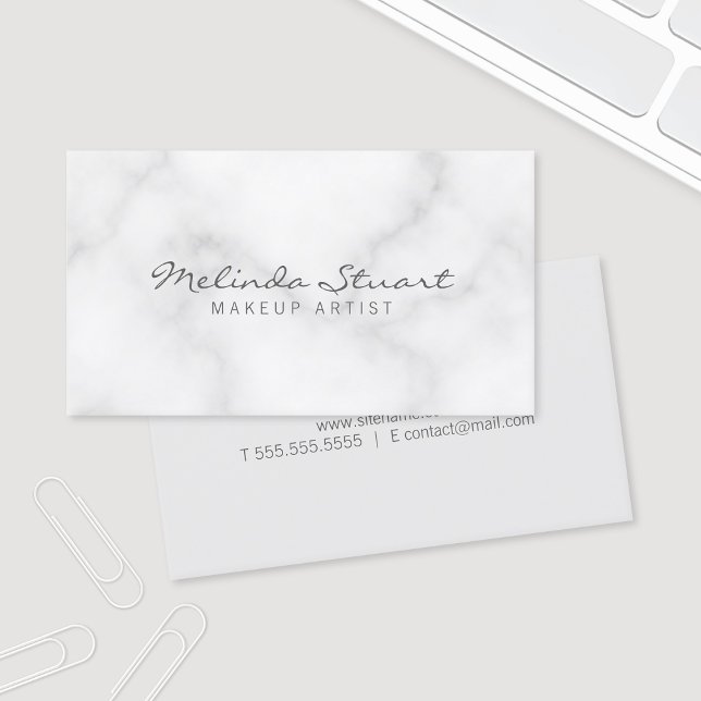 Professional Elegant White Marble Business Card (Creator Uploaded)