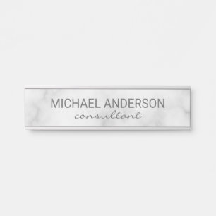 Professional Elegant White Marble Door Sign