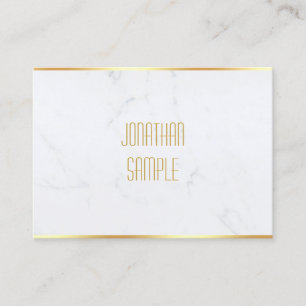 Professional Elegant White Marble Gold Template Business Card
