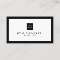 Professional elegant white plain black border logo