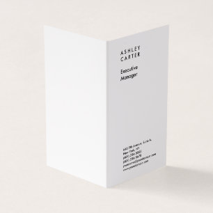 Professional elegant white plain minimalist modern business card