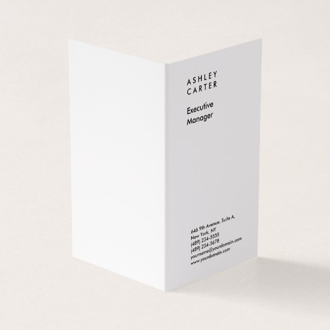 Professional elegant white plain minimalist modern business card (Outside)