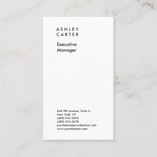 Professional elegant white plain minimalist modern business card