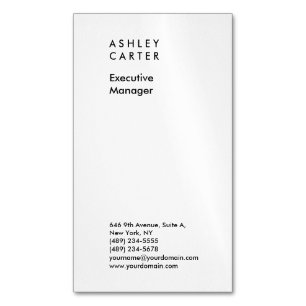 Professional elegant white plain minimalist modern 	Magnetic business card