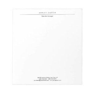 Professional elegant white plain minimalist modern notepad