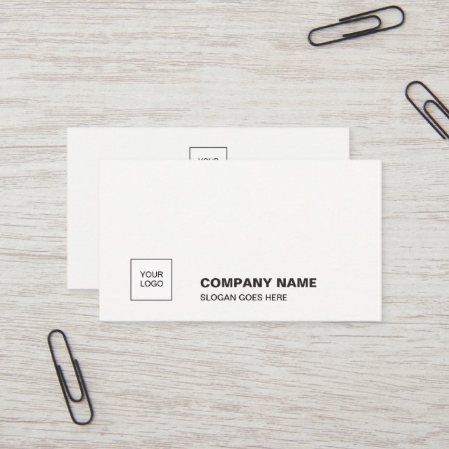 Professional Elegant White Simple Plain Corporate Business Card (Front/Back In Situ)