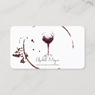 Professional Elegant Wine Stain Wine Glass  Business Card