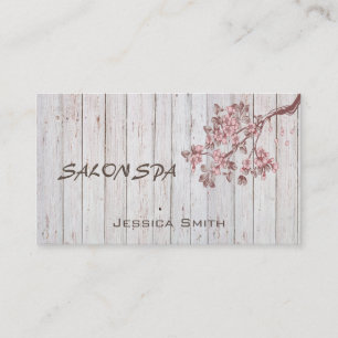Professional elegant wood texture cherry tree business card