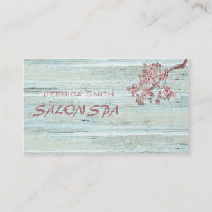 Professional elegant wood texture cherry tree business card