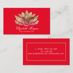 Professional,Elegant,Yoga Instructor,Red,Lotus  Business Card