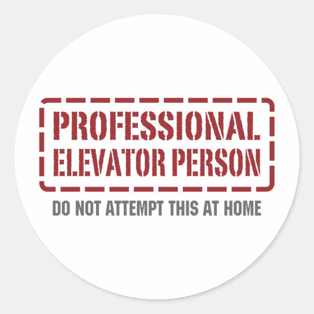Professional Elevator Person Classic Round Sticker (Front)