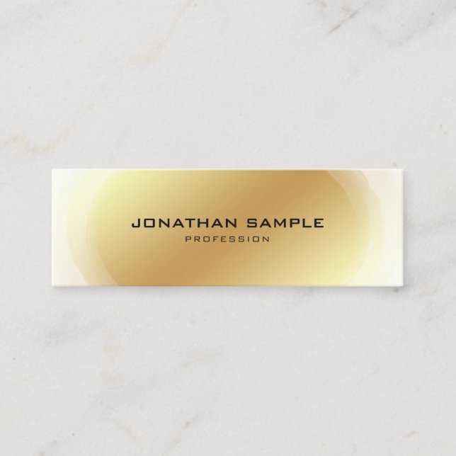 Professional Elite Gold Design Elegant Plain Chic Mini Business Card (Front)