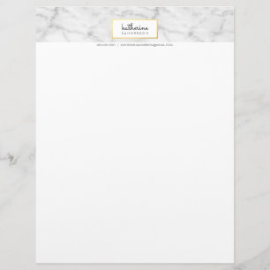 PROFESSIONAL EMBLEM modern marble black faux gold Customised Letterhead