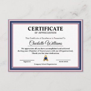 Professional Employee Appreciation Certificate