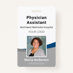 Professional Employee Blue and Grey ID Badge