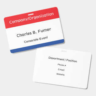 Professional Employee Event Name Tag ID Badge