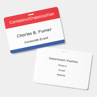 Professional Employee Event Name Tag ID Badge
