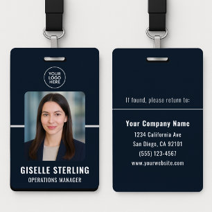 Professional Employee Photo ID Company Work  ID Badge