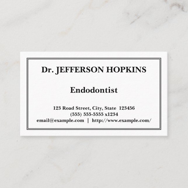 Professional Endodontist Business Card (Front)
