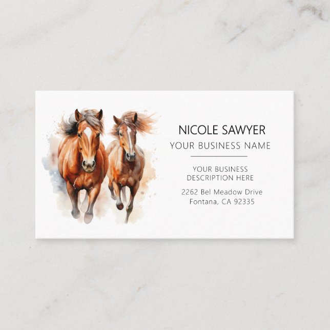 Professional Equestrian Personalised Equine Horse Business Card (Front)