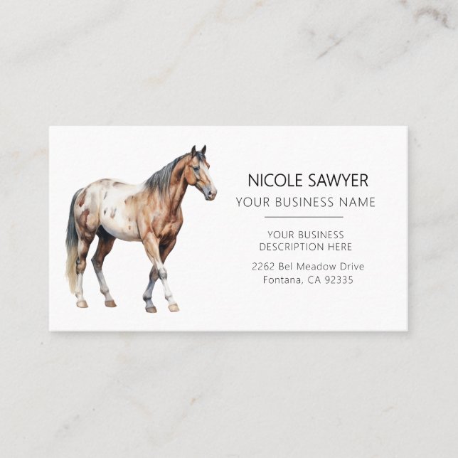  Professional Equestrian Personalised Equine Horse Business Card (Front)