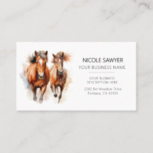  Professional Equestrian Personalized Equine Horse Business Card