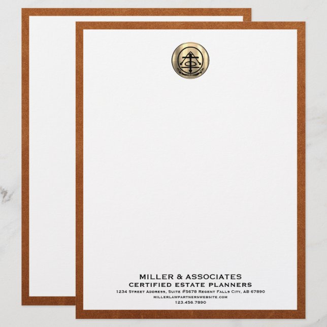 Professional Estate Planner Letterhead Gold Logo (Front/Back)