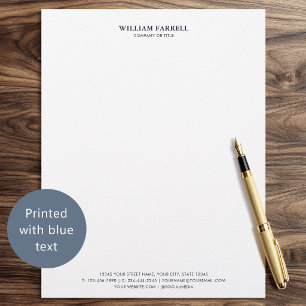 Professional Executive Business Midnight Blue Custom Letterhead