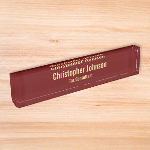 Professional Executive Business Office Faux Gold Nameplate