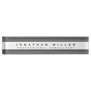 Professional Executive   Grey & White Banner  Nameplate