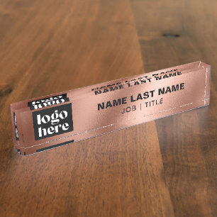 Professional Executive Name Title Business Logo Nameplate