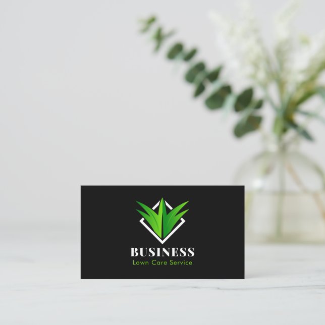 Professional & Eye-Catching Lawn Care Advertising Business Card (Standing Front)