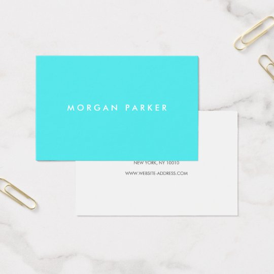 Professional Eye Catching Simple Modern Turquoise Business Card