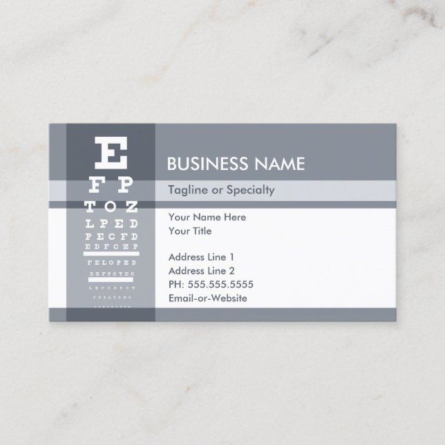 professional eye chart business card (Front)